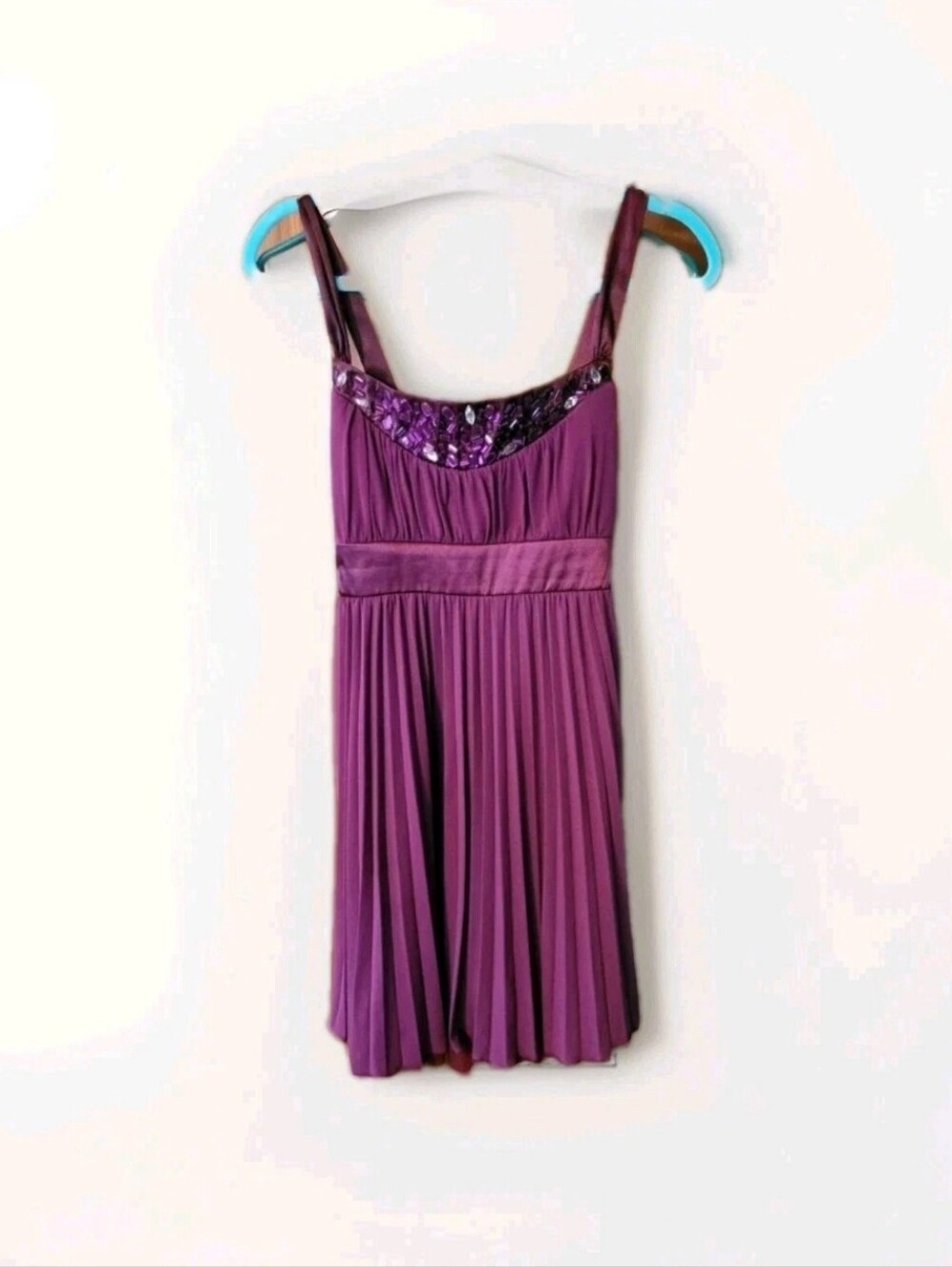 Heart Soul Womens Medium Purple Lined Swing Dress Jeweled Whimsy Baby Doll Y2K